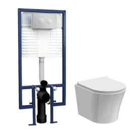 365mm Wall Hung Toilet With Soft Close Seat & Concealed Cistern