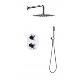 Mineral Round Shower Kit With Twin Concealed Valve Shower Head And Handset