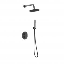 Mineral Round Shower Kit With Twin Concealed Valve Shower Head And Handset