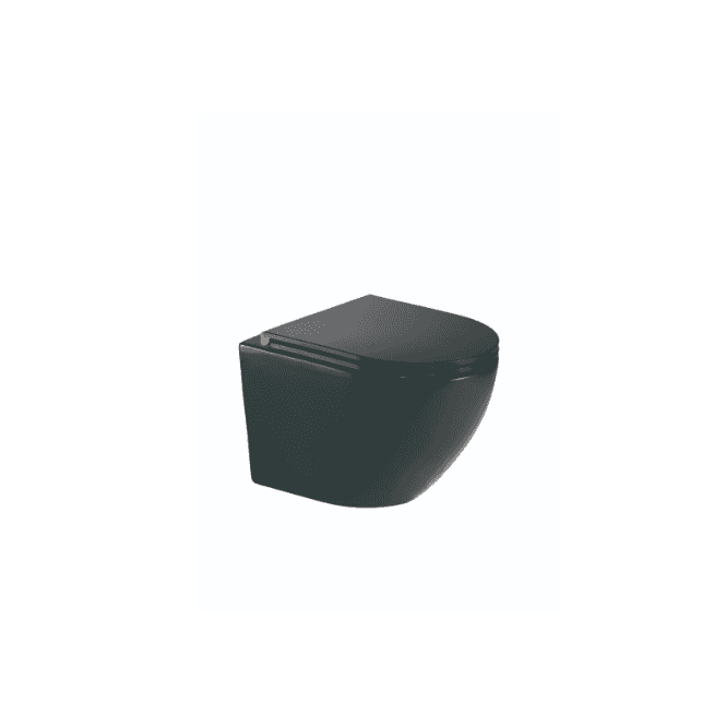 JTP Wortex black Wall Hung Toilet Rimless, Tornado effect Including Toilet Seat