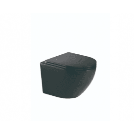 Wortex black Wall Hung Toilet Rimless, Tornado effect Including Toilet Seat